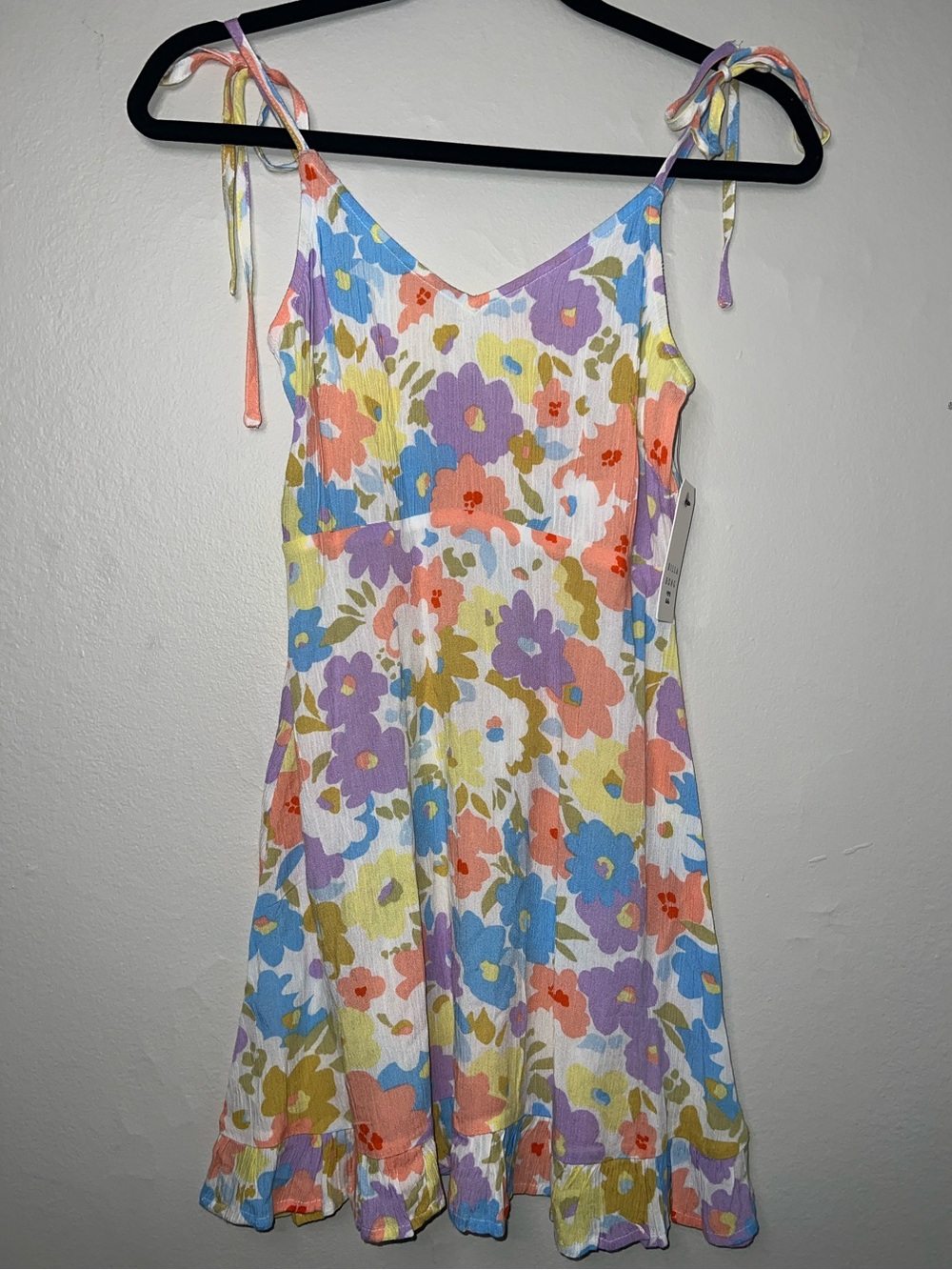 NWTS Billabong White Multicolor Floral Tie-Strap Sundress